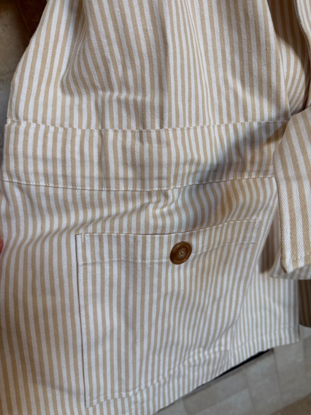 Eloquii Cream and White Striped Tie-Waist Blazer Sz 18 - Picture 3 of 12